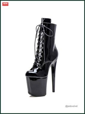 Lace Up Ankle Boots 8 Inch Stiletto Platform Pole Dance Exotic Heels